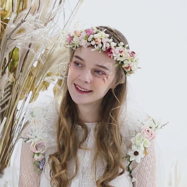 Ghirlanda di fiori da sposa regolabile fascia fatta a mano
