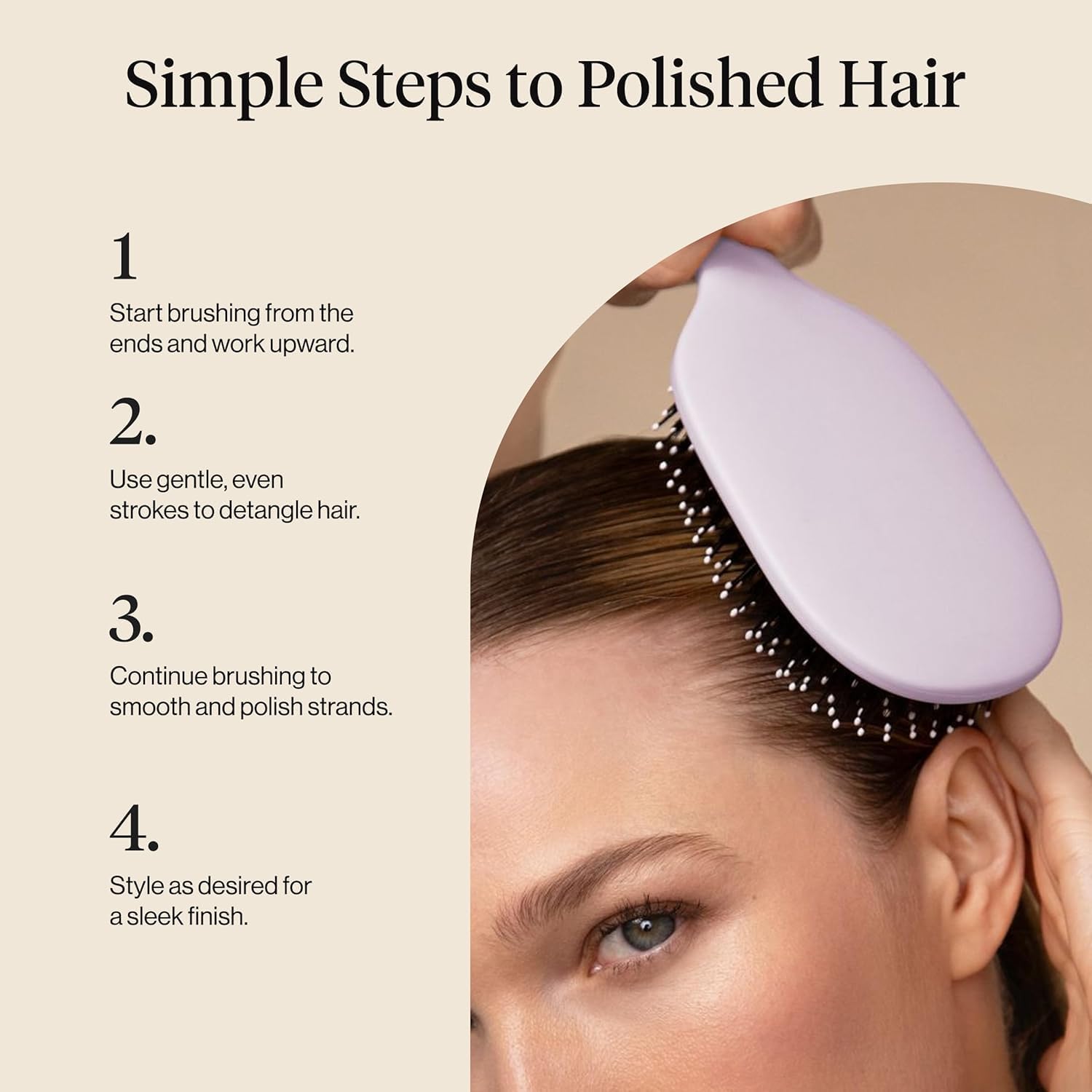 Kitsch Cepillo de pelo suave y pulido, cepillo desenredante y cepillo para el cuidado del cabello, con cerdas duales, cojín flexible para control de encrespamiento, brillo y estilo suave, cepillos