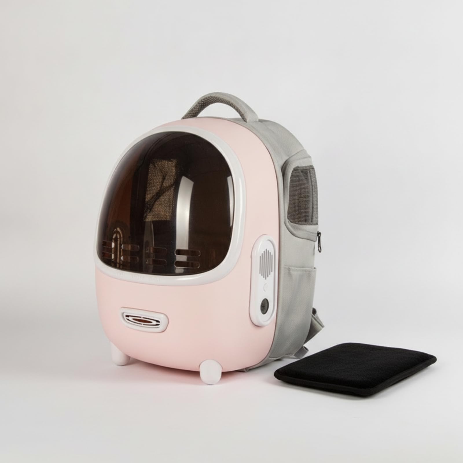 Zaino Trasportino Trasparente Trasportino a Capsula Ventilato Zaino con Capsula per Gatti, Cani di Piccola Taa, Veterinario, Escursione, Bianco, Modello Aggiornato Con Ventola