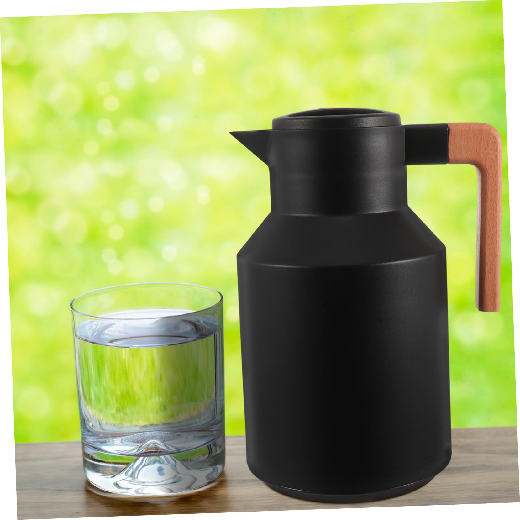 Bouilloire Thermique Domestique Bouteille à Double Paroi Chauffante Portable 1l Noir
