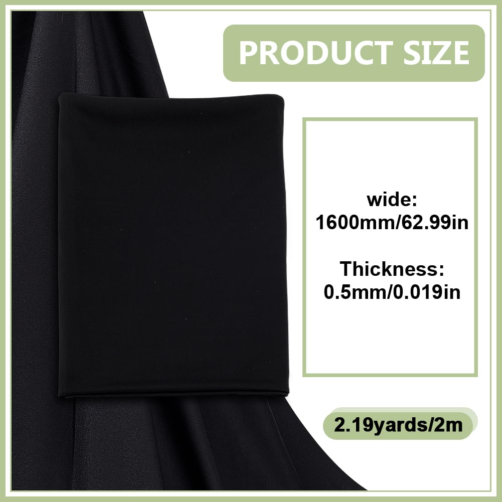 2,19 mètres Tissu noir Tissu noir par les tissus de vêtements de cour 63 pouces de largeur Tissu polyester doux extensible pour couture Broderie Nappes Vêtements Appareils d'extérieur