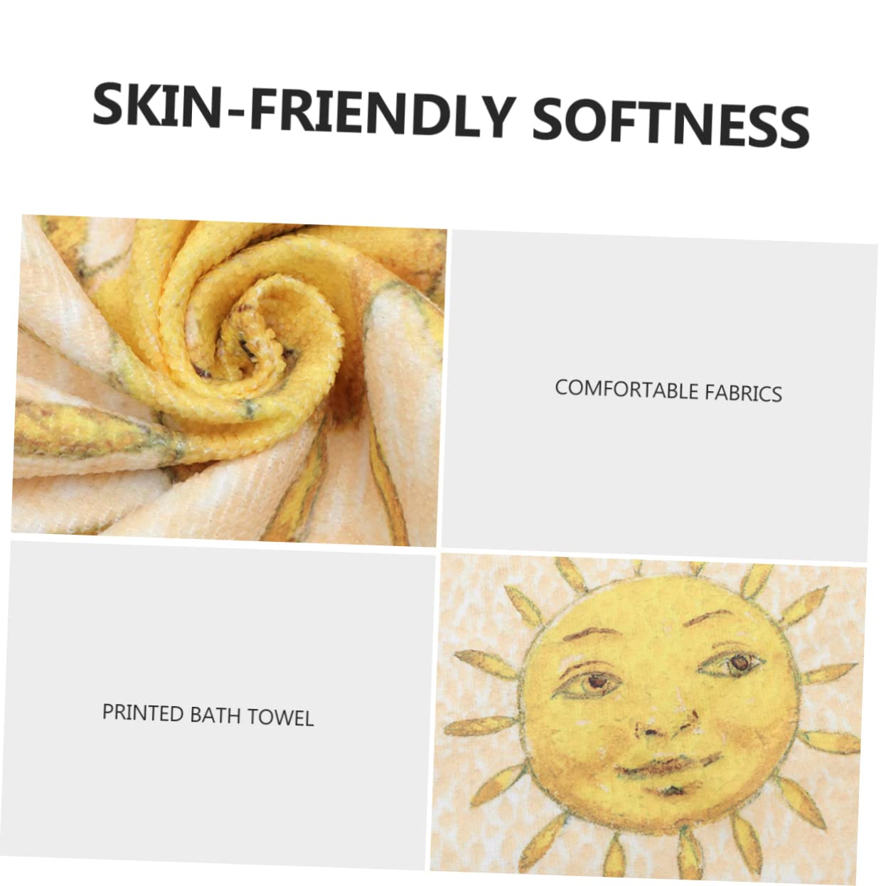Serviettes de Plage Rondes Imprimées Motif Tai Ji, Fibres Fines, Jaune | Fouta Plage, Draps de Bain, Essuie de Plage, Serviettes de Toilette, Drap de Plage, Camping