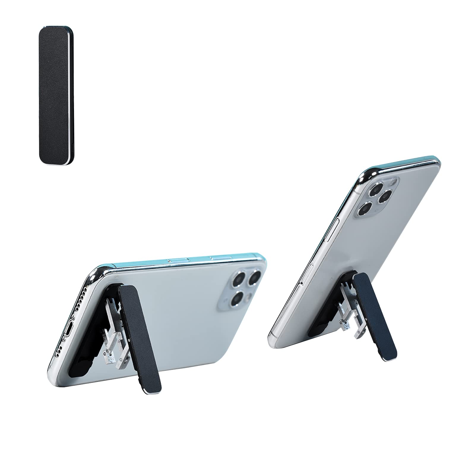 VEVOODMobile Phone Desktop Llazy Bracket Flat Back Support Shelf Multi-Functional Portable Aluminum Alloy Foldable Ssmall Bracket (Black)