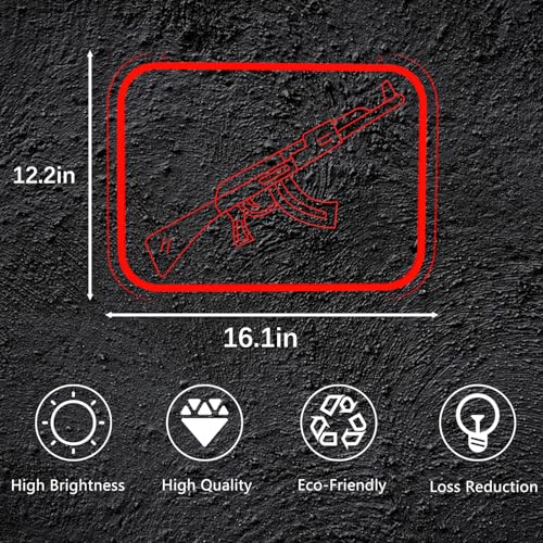 Image of AK47 Gun Neon Signs for Wall Decor，Sniper Rifle Led Neon Light for Bedroom Office Party，Christmas Gifts for Children