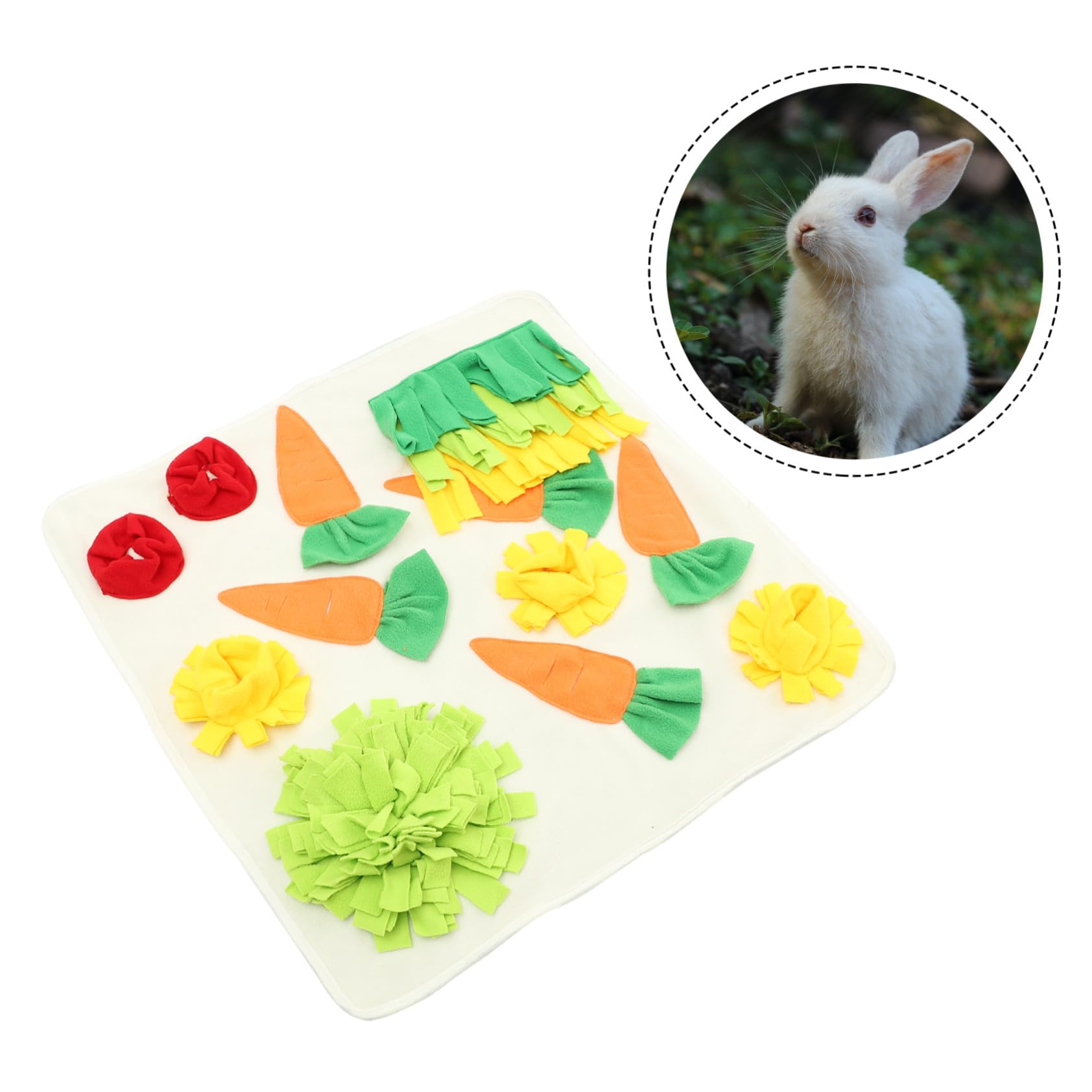Schnüffelmatte mit Niedlichem Hasenmotiv für Kaninchen und Kleintiere aus Stoff Robust und Spielerisch zum Füttern und Training Einsetzbar