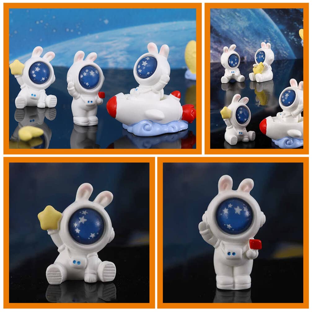 Amazon.co.jp: Happyyami うさぎ 形 宇宙飛行士 置物 像 宇宙人 月