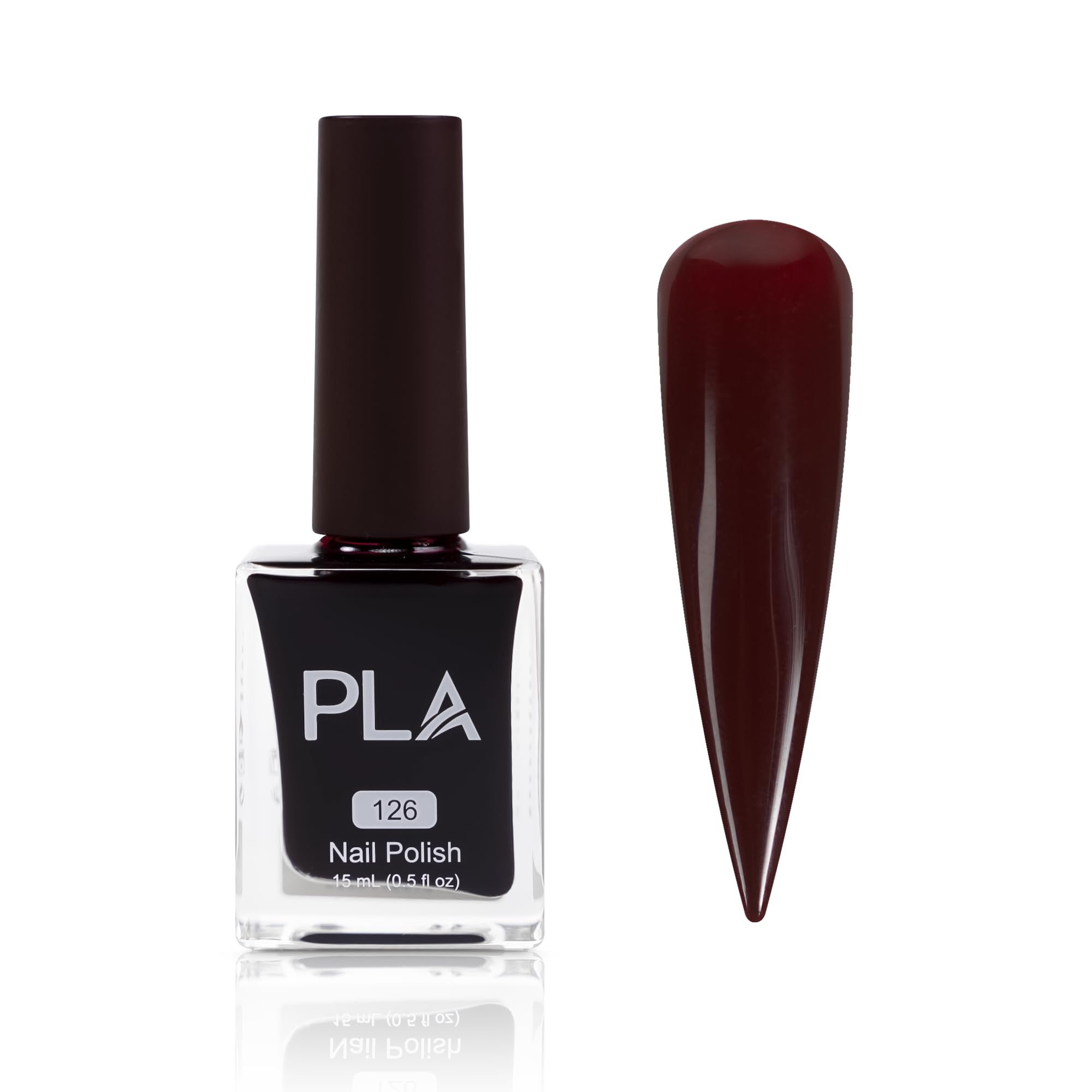 PLA Lacquer Nail Polish - I Sleigh, I Sleigh - 126 Dark Maroon Shade - Natural Nail Polish Long Lasting - Regular Nail Polish