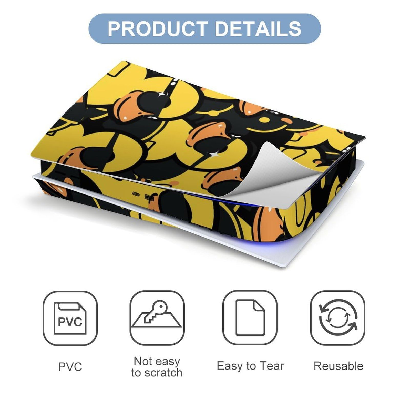 Gafas de sol de pato de goma PS5 Skin consola y accesorios de controlador, fundas de vinilo de anime, juego completo para Playstation 5 Disc Edition