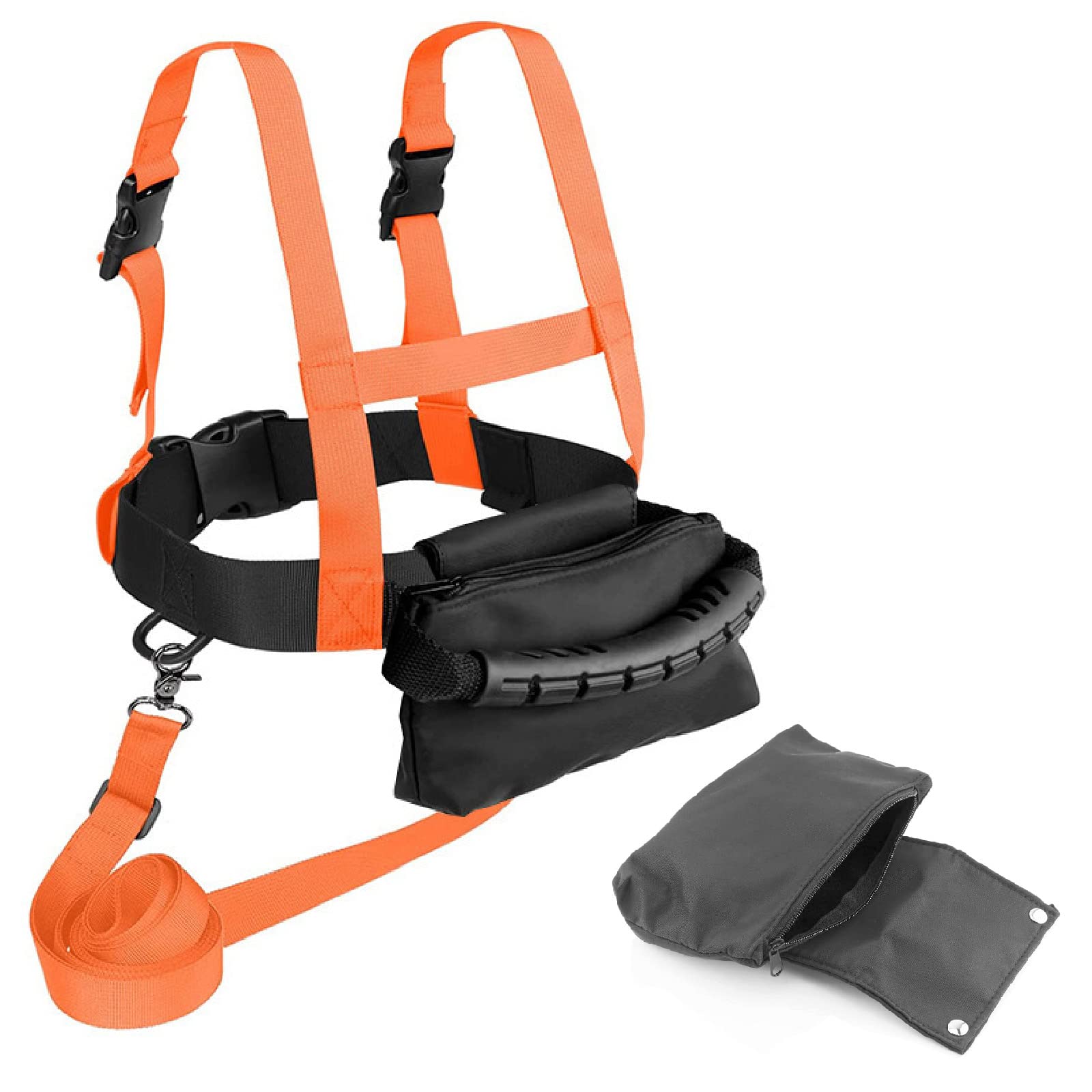 Harnais de Ski Enfant, Ski Entraînement Sangle Transport Réglable, Trainer Contrôle de la Vitesse Enseignement Laisse de Sécurité avec Laisse Amovible pour Patinage et Snowboard,Orange