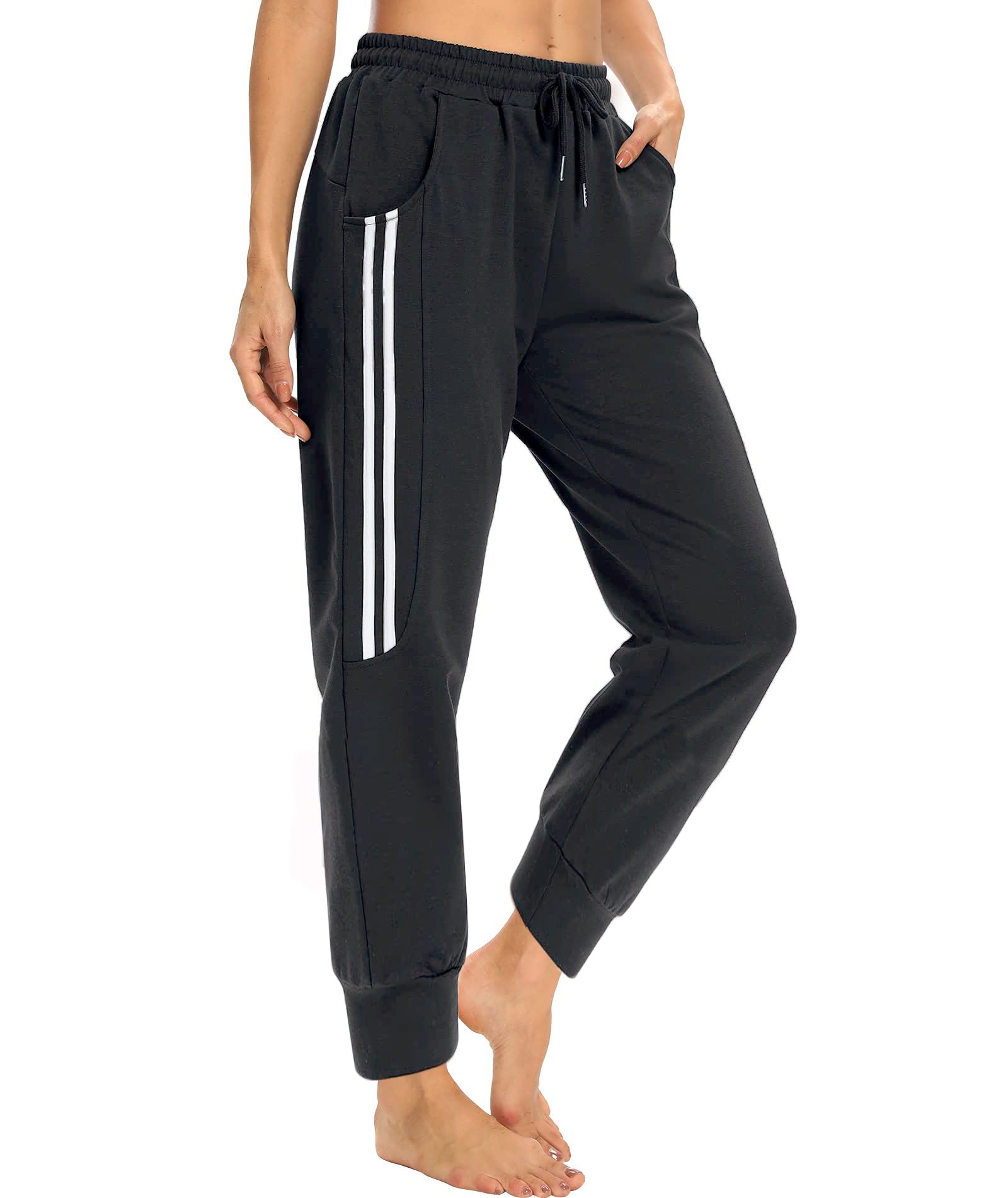 KaiDi Women's Capri Sweatpants - Casual Capri Pants with Pockets, Drawstring Workout Sweatpants for Yoga