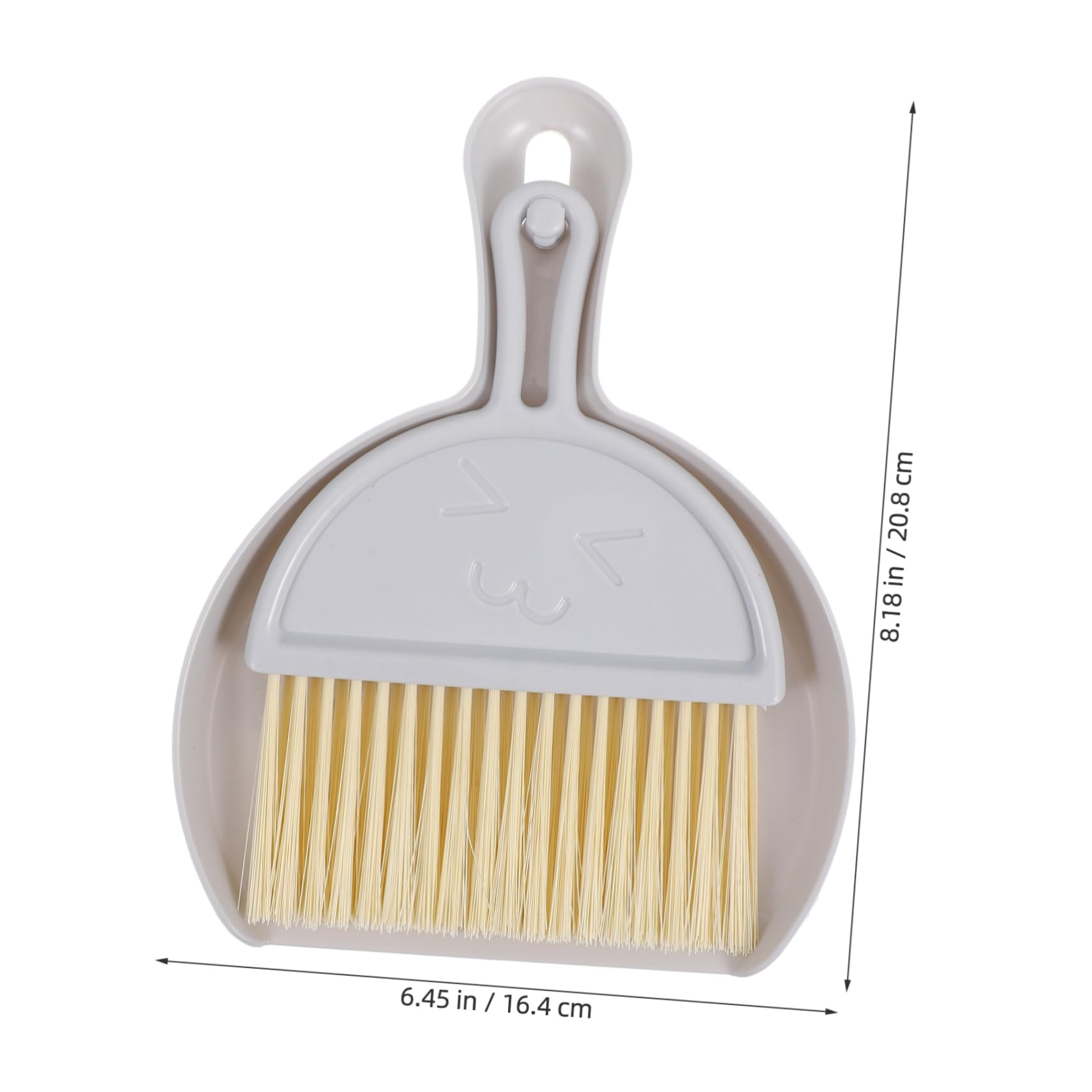 Unomor Ergonomic Dust Pan Long Handle Mini Broom and Dustpan Set Handheld Whisk Broom for Home Cleaning Small Brush Pan Light Grey