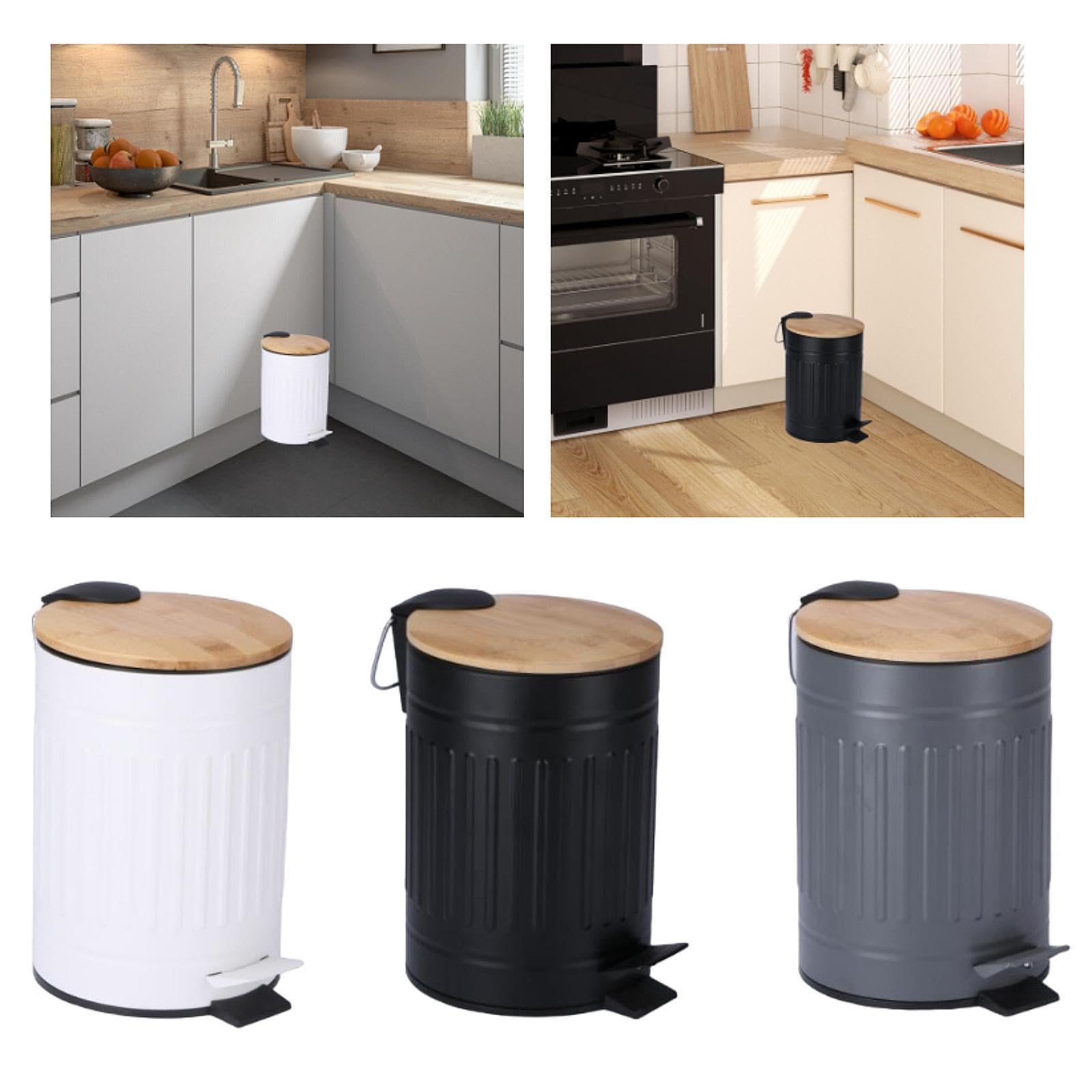 CALANDIS® Step Trash Can 5L Easy to Clean Household Dustbin for Office Restroom Toilet White | Trash Cans & Wastebaskets | Household Supplies & Cleaning 4