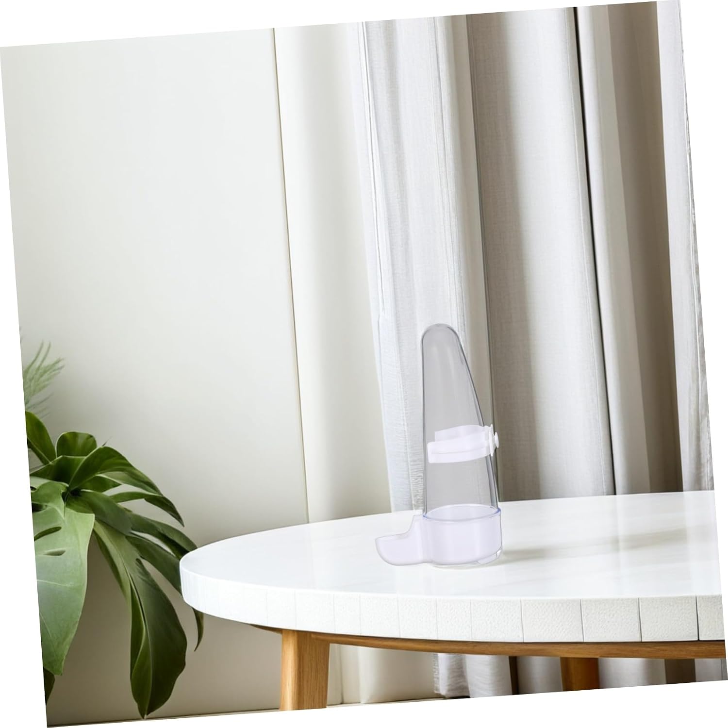 2pcs Automatic Bird Water Dispenser and Feeder Set White Long Drinking Bottles for Parakeets Chickens Pigeons Cage Use