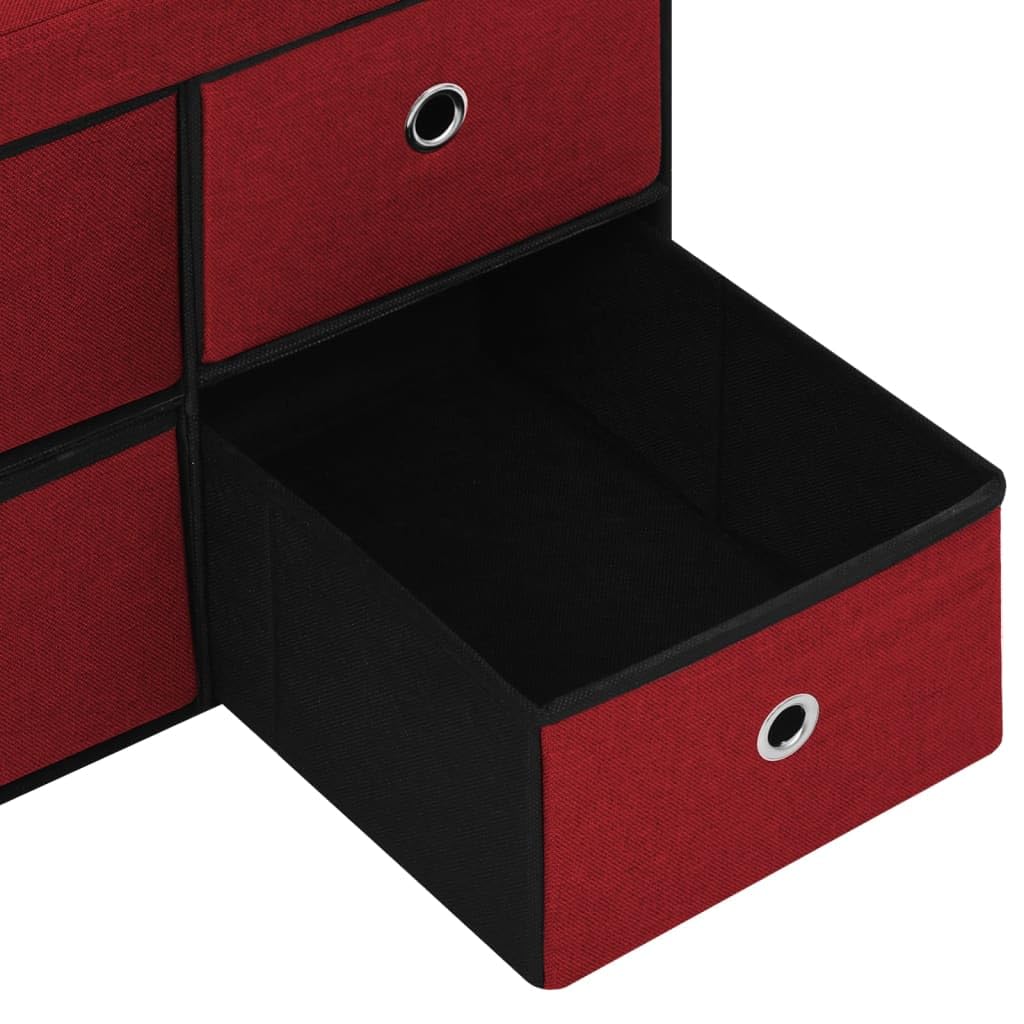 Składana ławka do przechowywania Wino Czerwone 76 x 38 x 38 cm MDF Faux Len