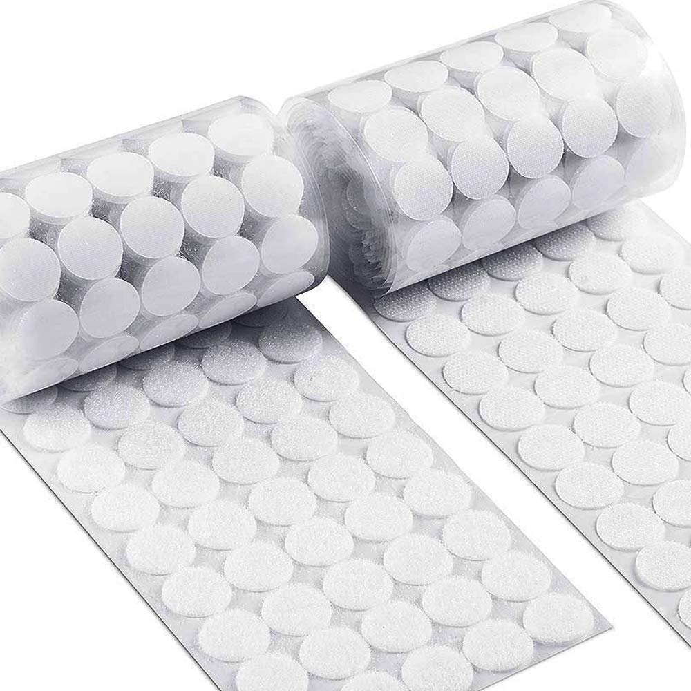 500/1000Pcs(250/500 Pair) 10mm Diameter Sticky Back Coins Hook & Loop Self Adhesive Dots Tapes,Self Adhesive Dots Loop Tapes for DIY Crafts Office Classroom