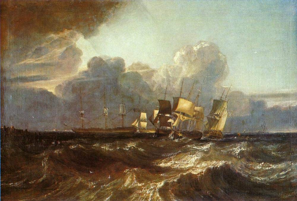 Amazon｜8枚の絵画 停泊に向けて耐える船 エグレモントの海の部分 帆走 