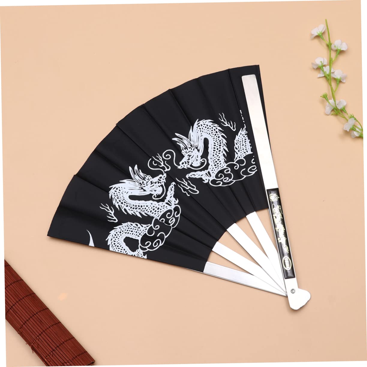 Faltbarer Handfächer aus Edelstahl und Polyester Tragbar und Poliert für Fitness Kung Fu und Tanzübungen im Chinesischen Stil