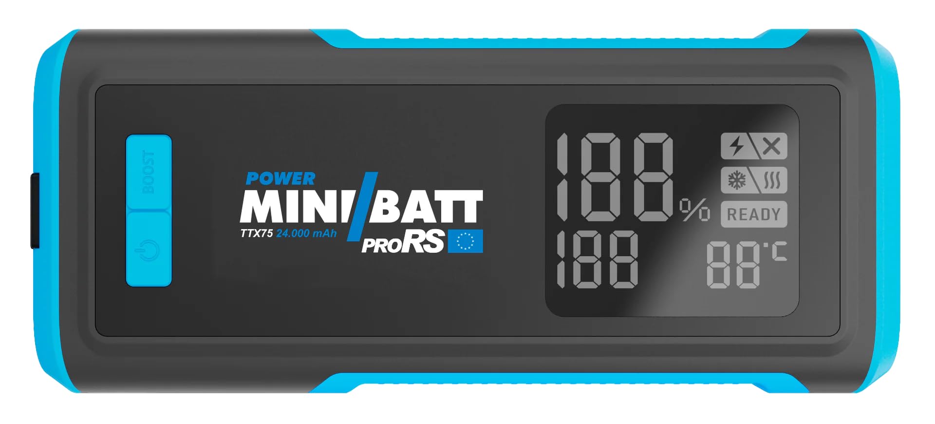 Arrancador de batería MiniBatt proRS 24.000 mAh PD100W para Motores Gasolina y diésel hasta 8.000 CC
