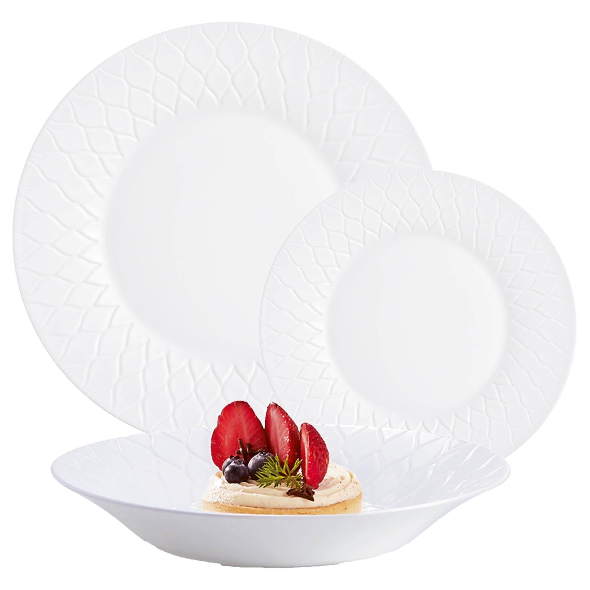 Buy Luminarc Amario 18pc Opal Glass Dinner Set Dinnerware Modern Summer