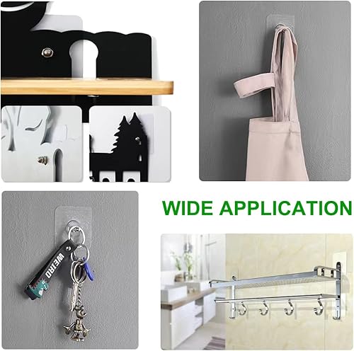 Miniatura 6 de 20 ganchos adhesivos para tornillos de montaje en pared, sin rastro, clavos colgantes para baño, cocina (2.835 in x 2.835 in x 0.394 in)
