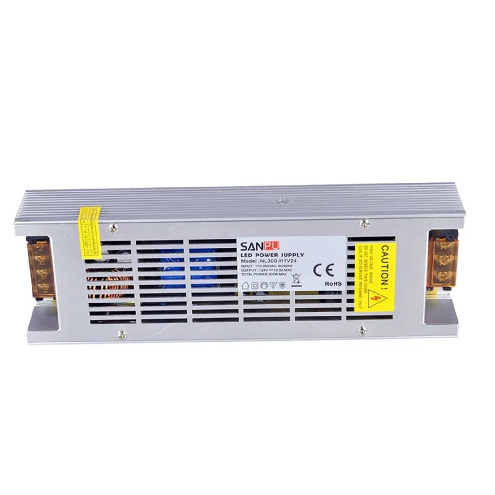 JGNAYRKJQI 24V LED Driver 300W 12A Constant Voltage Switching Power Supply Transformer 220V AC Input IP20 Indoor Aluminum Light