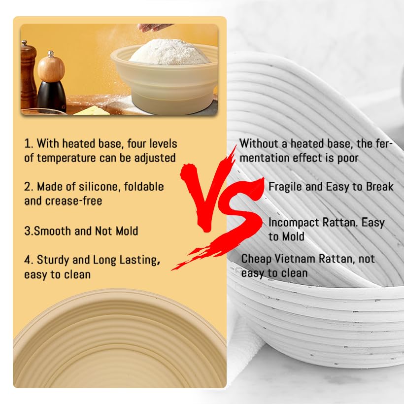 Sourdough Bread Baking Supplies?Bread Proofing Basket Foldable Dough Proofer Bread Proofer Bread Basket Banneton Basket,Bread Making Supplies Tools,Basket Gift for Baking Fermentation