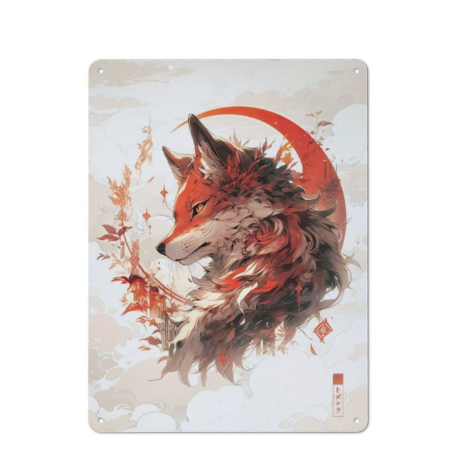 Junmoney Fox For Garden Room Or Summerhouse, Retro Tin Sign 40X30cm, Suited To Wall Displays In Garden Rooms And Summerhouses