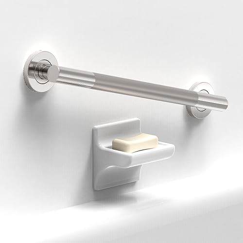Miniatura 10 de AmeriLuck Barra de seguridad de baño de diseñador con agarre antideslizante Peened Grip, capacidad de carga de 500 libras compatible con ADA,