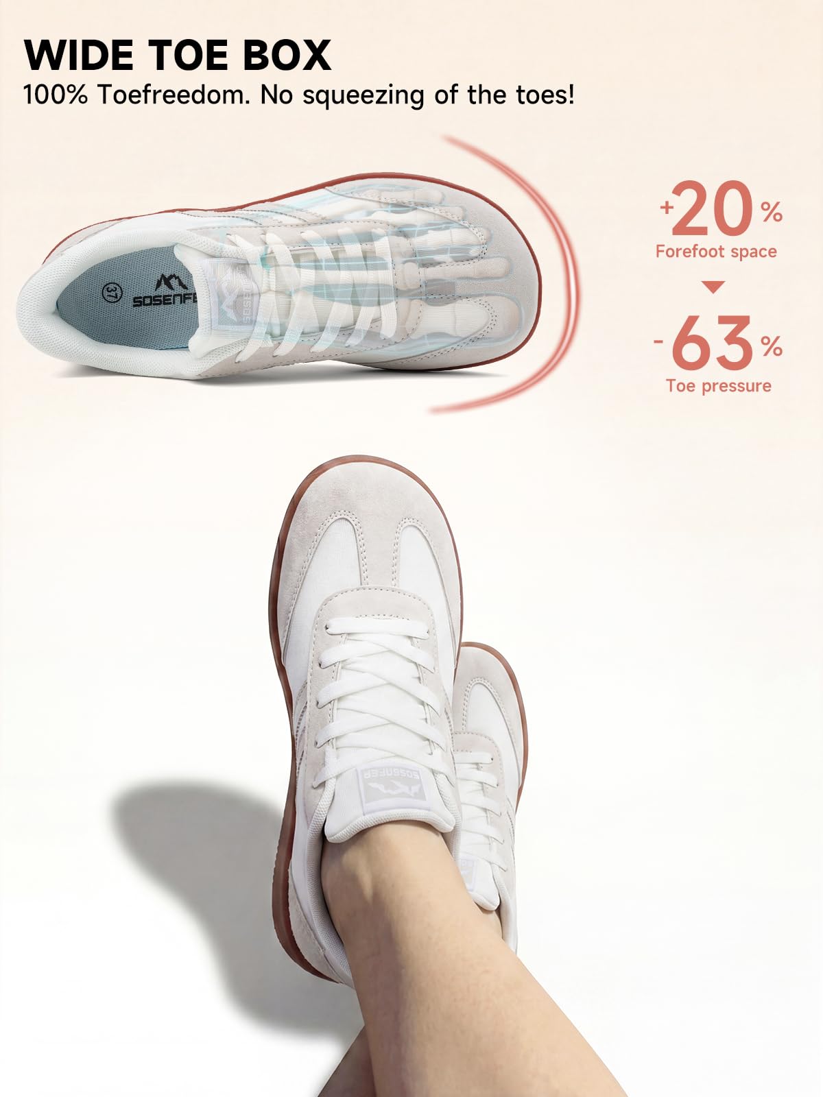 Sosenfer Barfußschuhe zum Hineinschlüpfen, breite Zehenbox, für Herren und Damen, minimalistisch, lässig, unisex