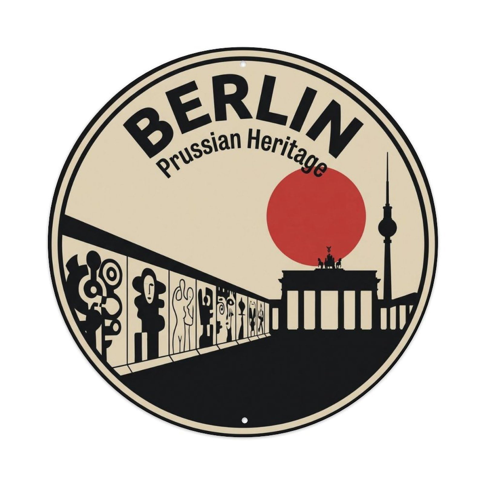 Yrnq 8X8inch Vintage Style Vintage Travel Berlin Germany Relic 1 Metal Tin Sign