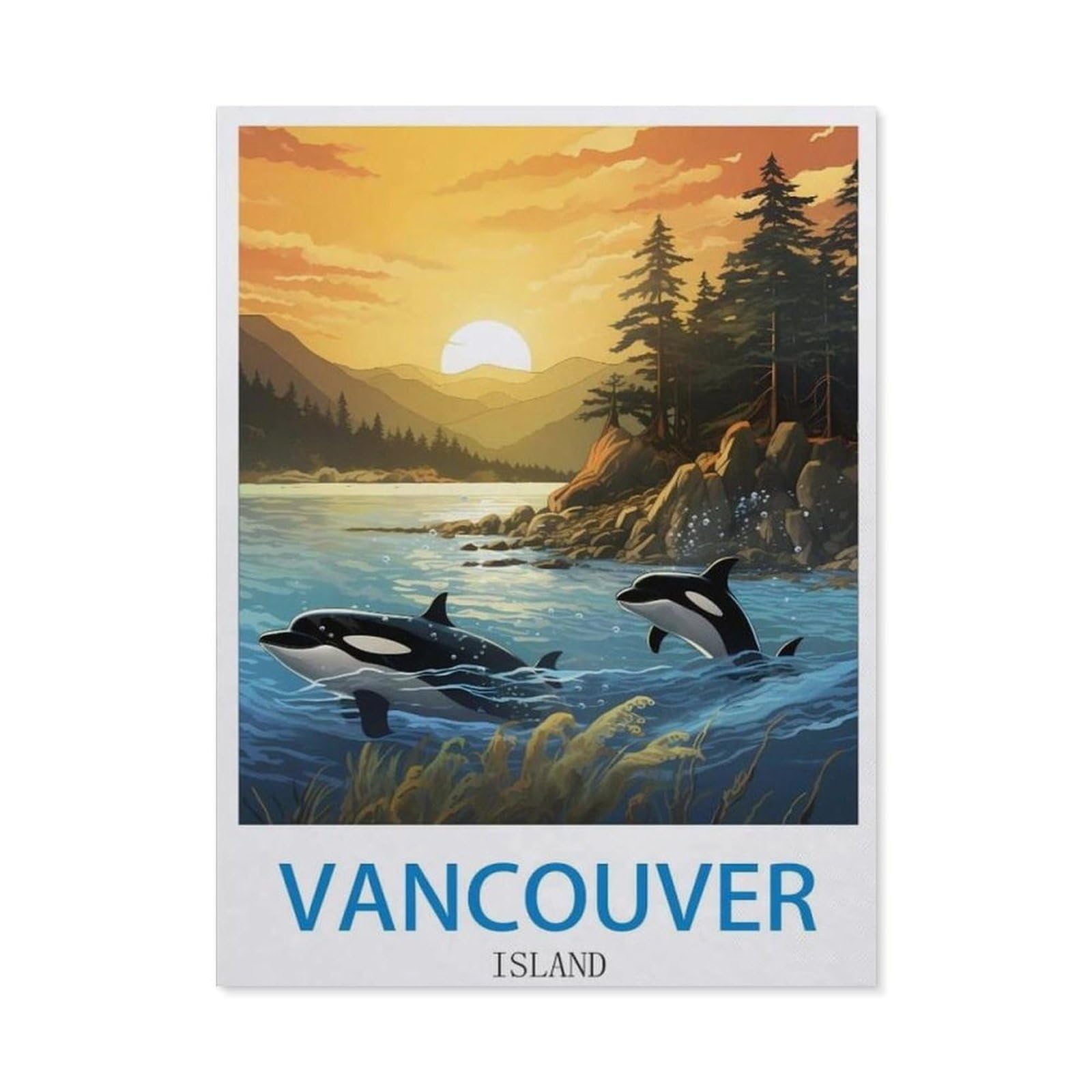 Vancouver Island，Tin Sign Vintage Retro Metal Wall Decor Decoration Art for Home Garden Kitchen Bar Pub Living Room Office Garage Poster Plaque(15x30cm）6x12 inch-EE96
