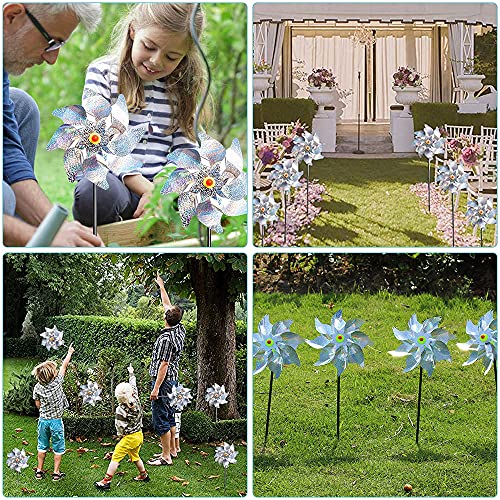 Jooheli Mulino a Vento Riflettente, 10 Pezzi Girandole per Uccelli Repellenti, Dispositivo di Controllo Riflettente Controllo degli Uccelli, Mulino a Vento ad Alta Riflessione to Spaventa Piccioni - Image 7