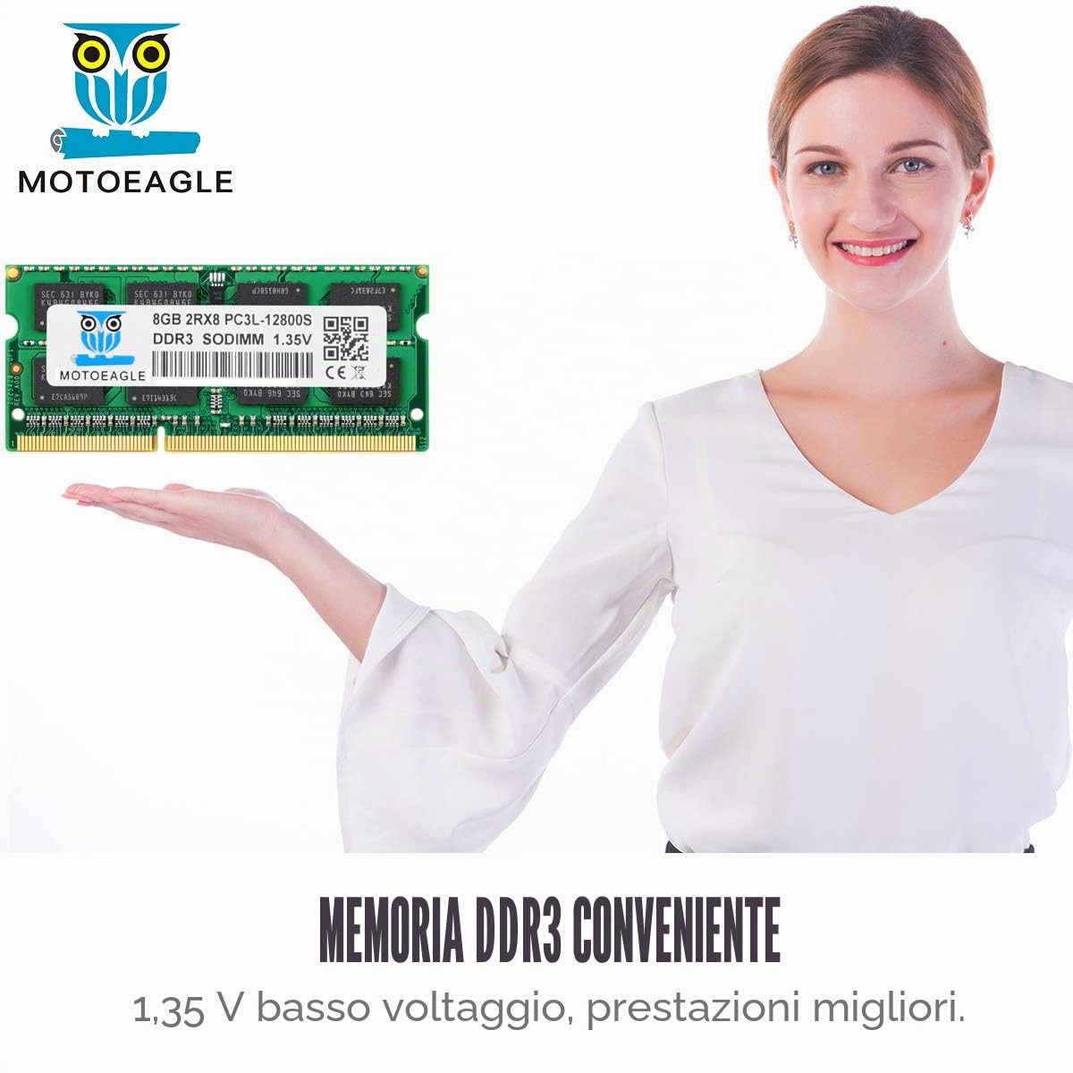 8GB DDR3L 1600MHz SODIMM PC3L-12800S 1.35V CL11 2Rx8 204-Pin PC3-12800 Memoria Laptop