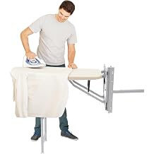 Wall-Mounted Ironing Board.Pull-Out Ironing Boards for Cabinet,Hideaway Foldable Ironing Boards,Fold Down Ironing Station for Home, Apartment,Removable Cotton Cover,Hardware Included Beige