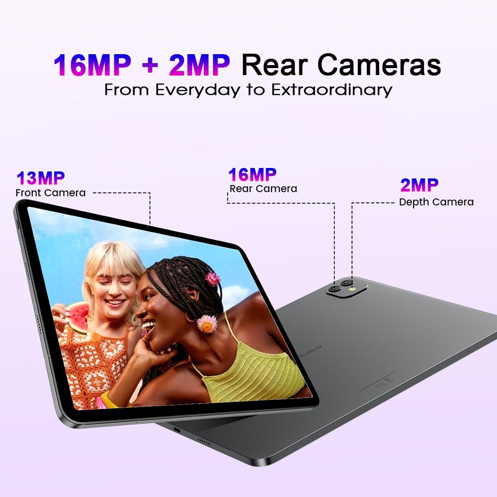 Blackview Link 8 13 Pollici Tablet con Tastiera e Mouse, 18GB+256GB Android 15, 4 Altoparlanti, Widevine L1, 2.4K FHD+, 8400mAh, 16MP+13MP, 5G WiFi Tablet PC Mode,OTG,Protettiva+Penna intelligente