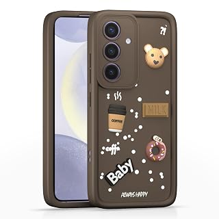 Pikkme Back Cover for Samsung Galaxy S24 5G | Cute Fun Cartoon 3D Bear Silicone Full Body Protection Bumper Cover (Brown)