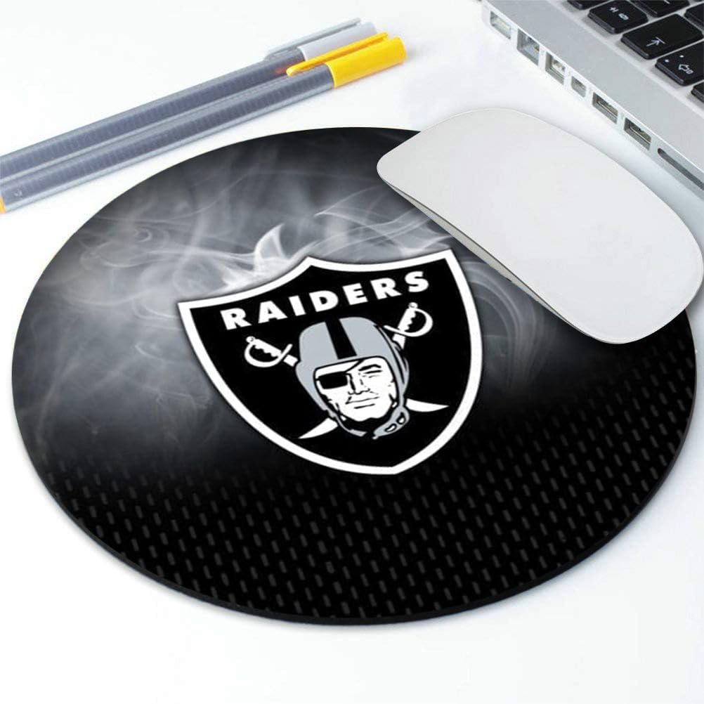 Sports Round Mouse Pad,Blue Black Design Non-Slip Rubber Base Mousepad for Computers Laptop Desk,Gaming Mouse Mat for Football Fans