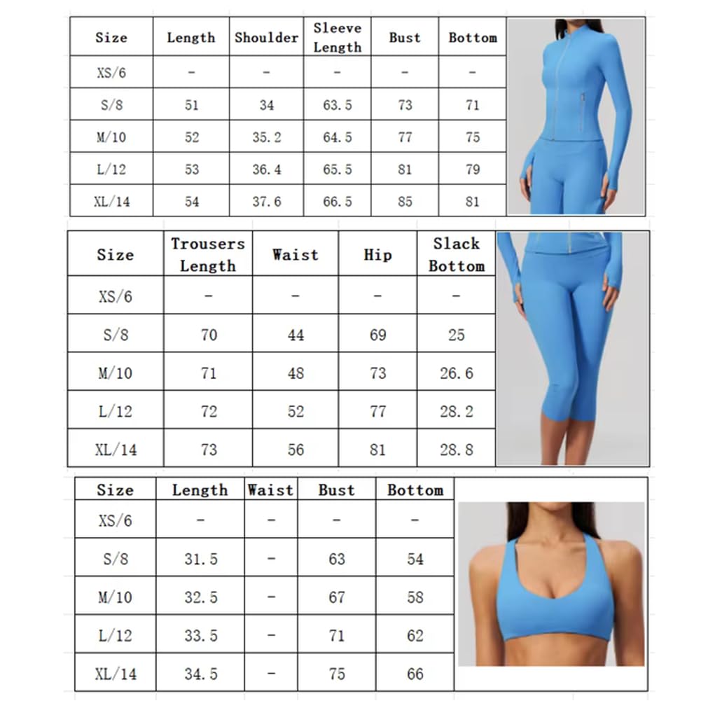 3 pezzi giacca collo alto con zip, reggiseno sportivo e leggings capri | Completo yoga 3 pezzi giacca collo alto con zip e fori per pollici, reggiseno sportivo e leggings capri, tessuto stretch