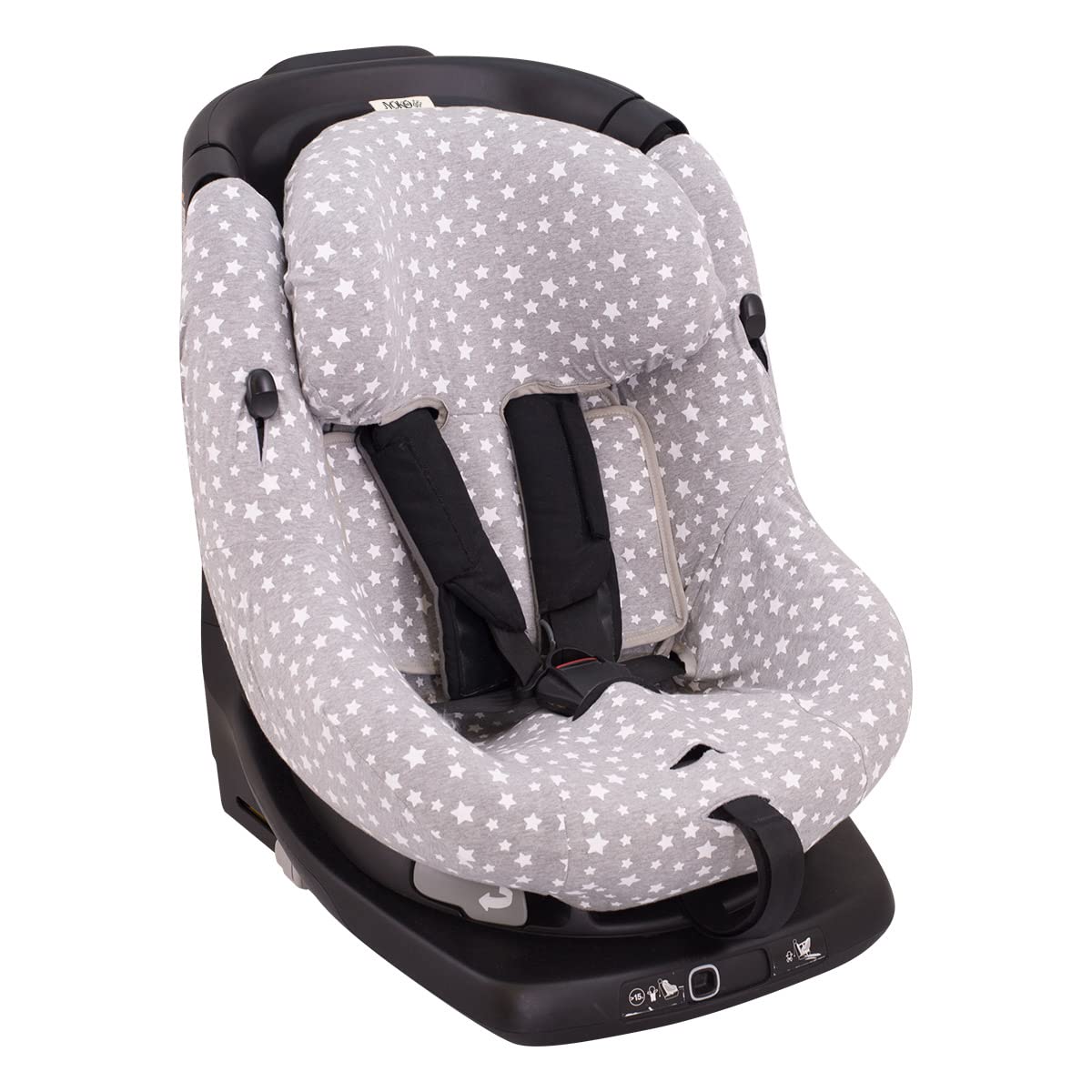 JYOKO KIDS Bawełniany pokrowiec na fotelik samochodowy kompatybilny z Baby Comfort AxissFix (White Star)