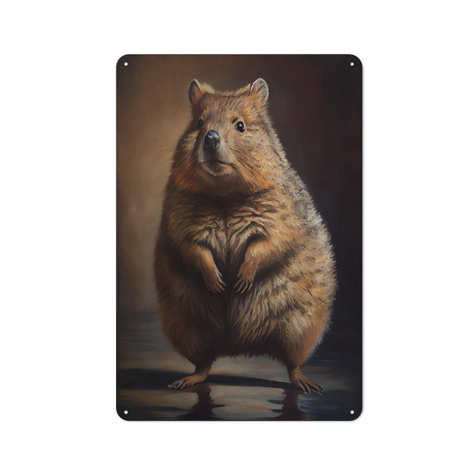 Junmoney Quokka Oil Paint Metal Plaque 30X20cm With For Garage Wall, Retro Decor, Housewarming Present For People Styling Garage