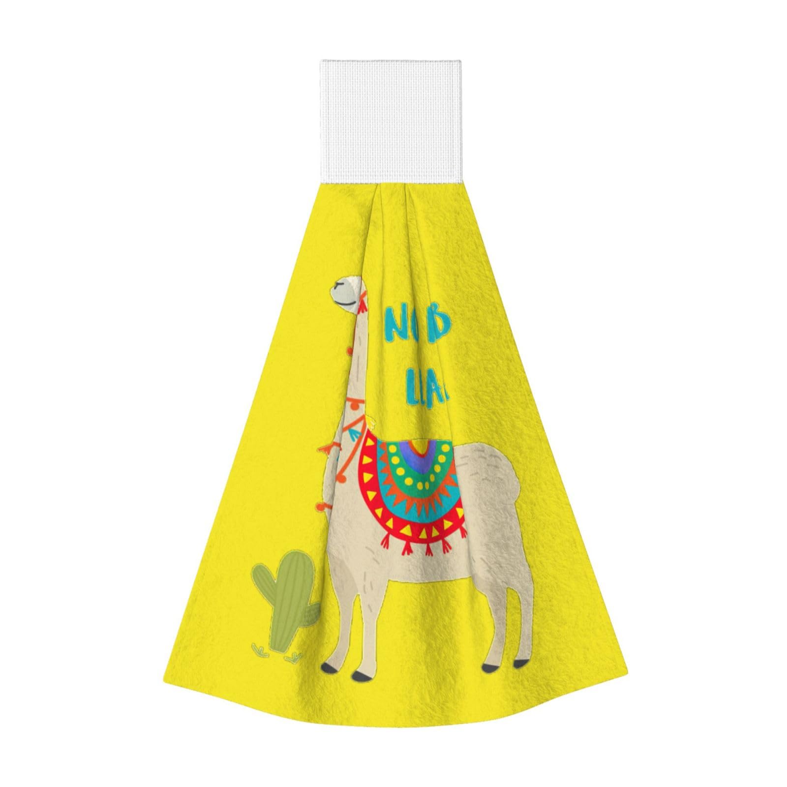 DUWAA Cute Cartoon Llama Cactus Print Hanging Hand Towel Quick Dry Bathroom Towel Soft Kitchen Towel