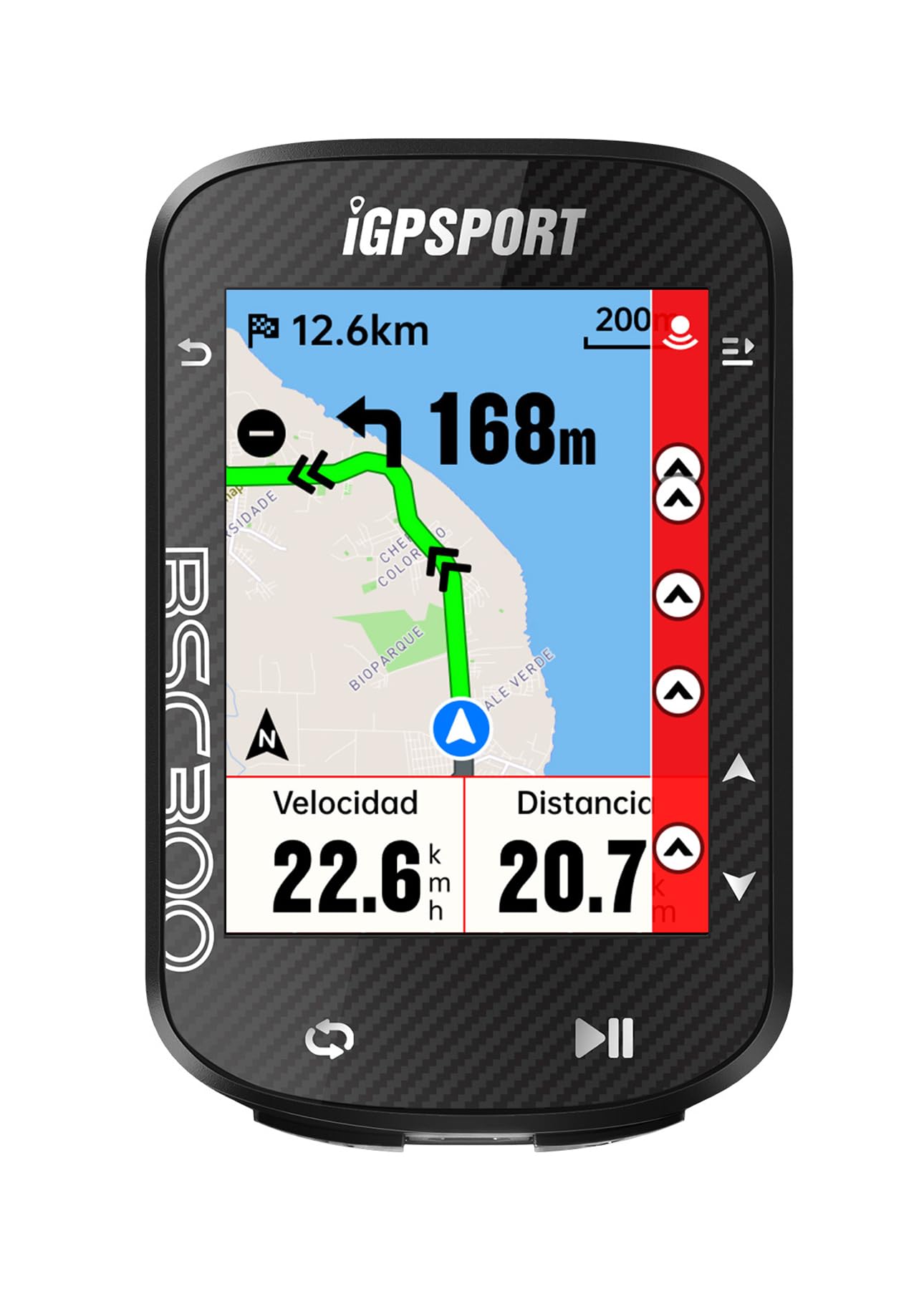 iGPSPORT BSC300 GPS Bicicleta, Navegación Offline con Mapa, Advertencia de Desviación de Ruta, 8GB, Bluetooth Ant+ Ciclocomputador Bicicleta GPS, Impermeable IPX7, Negra