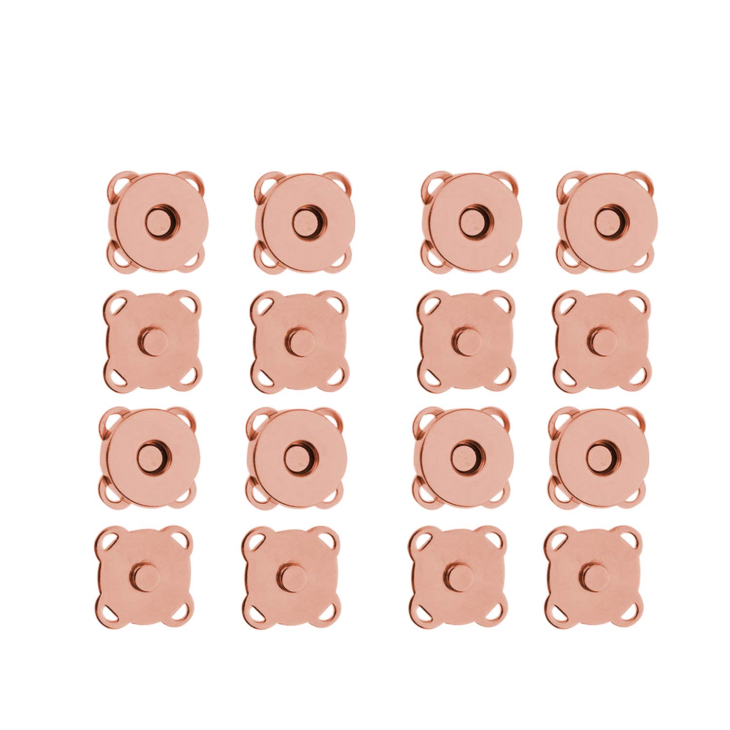 Trimming Shop Metal Clasps Magnetic Snap Fasteners, 18mm, 10pcs, Rose Gold