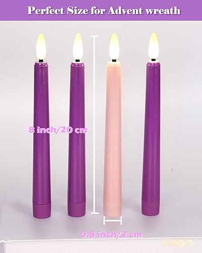 Miniatura 2 de Velas LED cónicas sin llama con luces blancas cálidas, velas de ventana de 8 pulgadas con control remoto temporizador, vela de llama 3D parpadeante