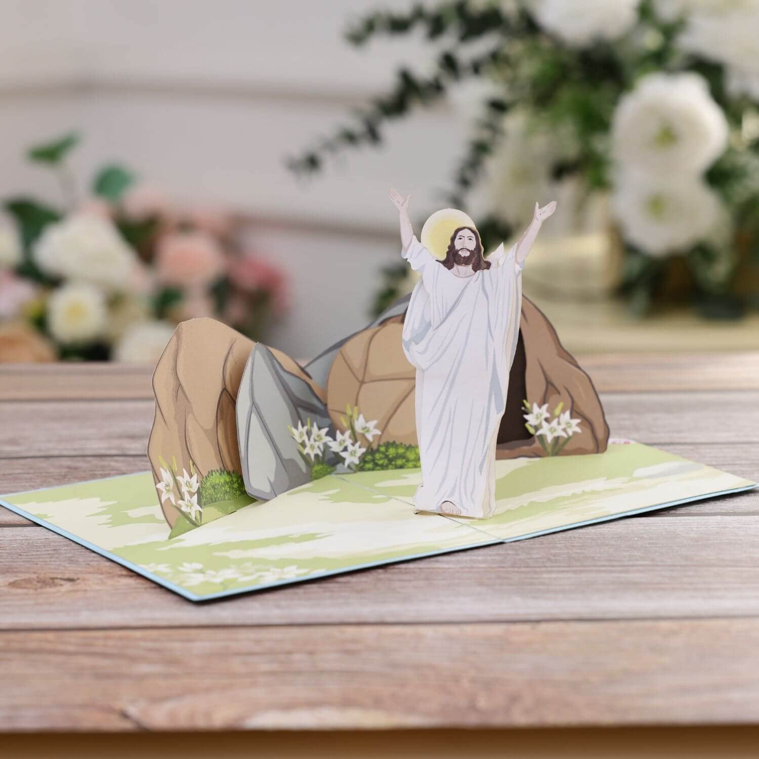 UNIPOP Religious Easter Pop Up Card, 3D Christian Greeting for Parents & Mother, Happy Easter Celebration - Image 3