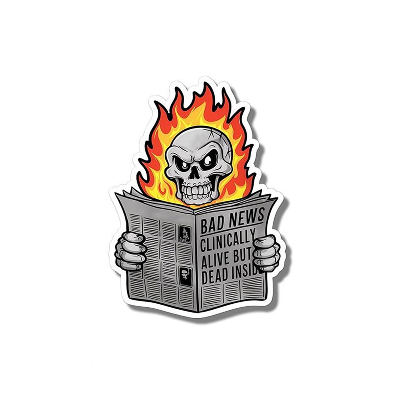 HAfgDJ Funny Burning Skull But Sticker,Waterproof Humor Decal for Motorcycle, Car, Bumper Laptop