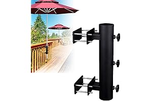 Heavy Duty Umbrella Mount - Fixed Stainless Steel Clamp Holder for Decks, Railings & Bench