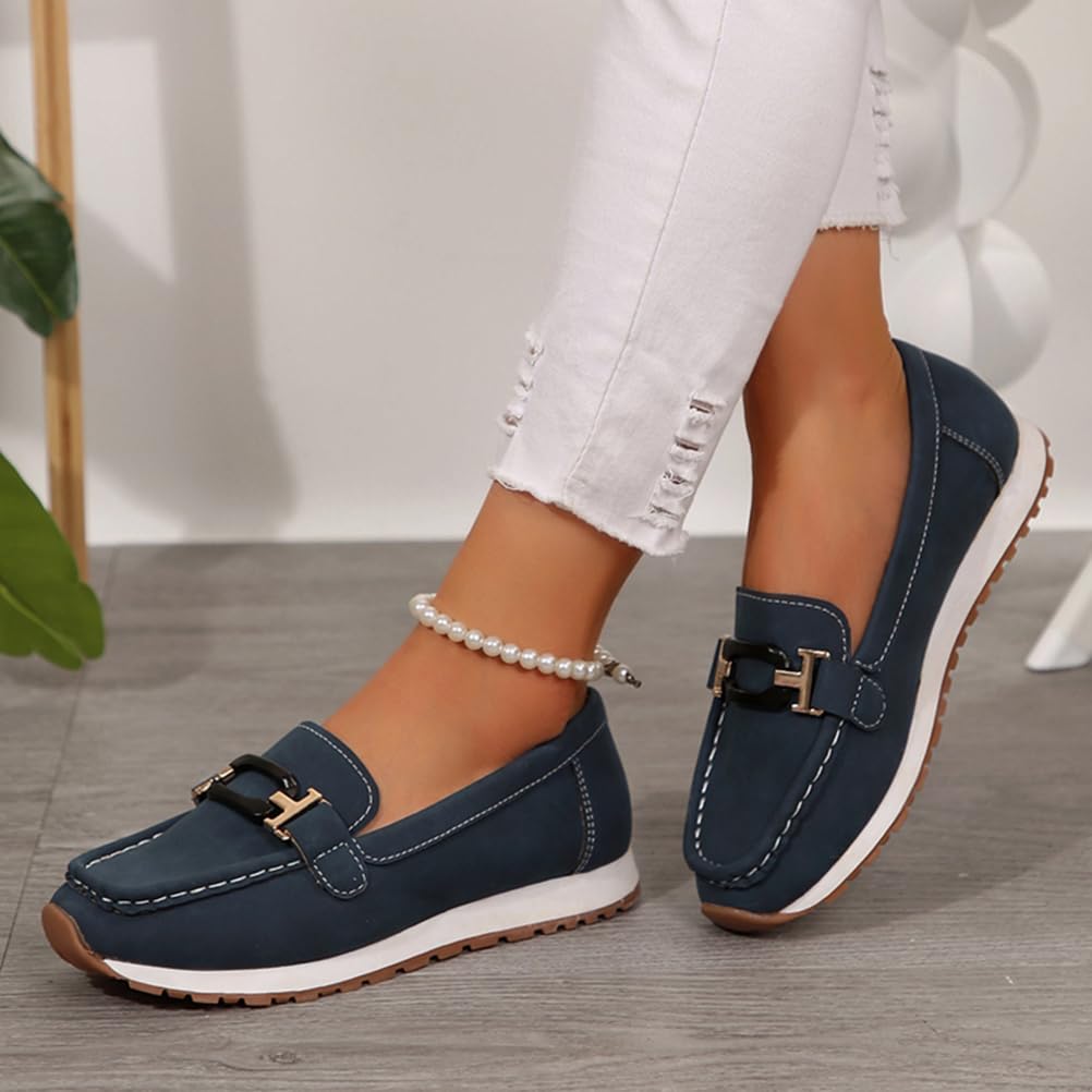 shownicer Scarpe Donna Piatti Loafers Comodi Tinta Unita Mocassini