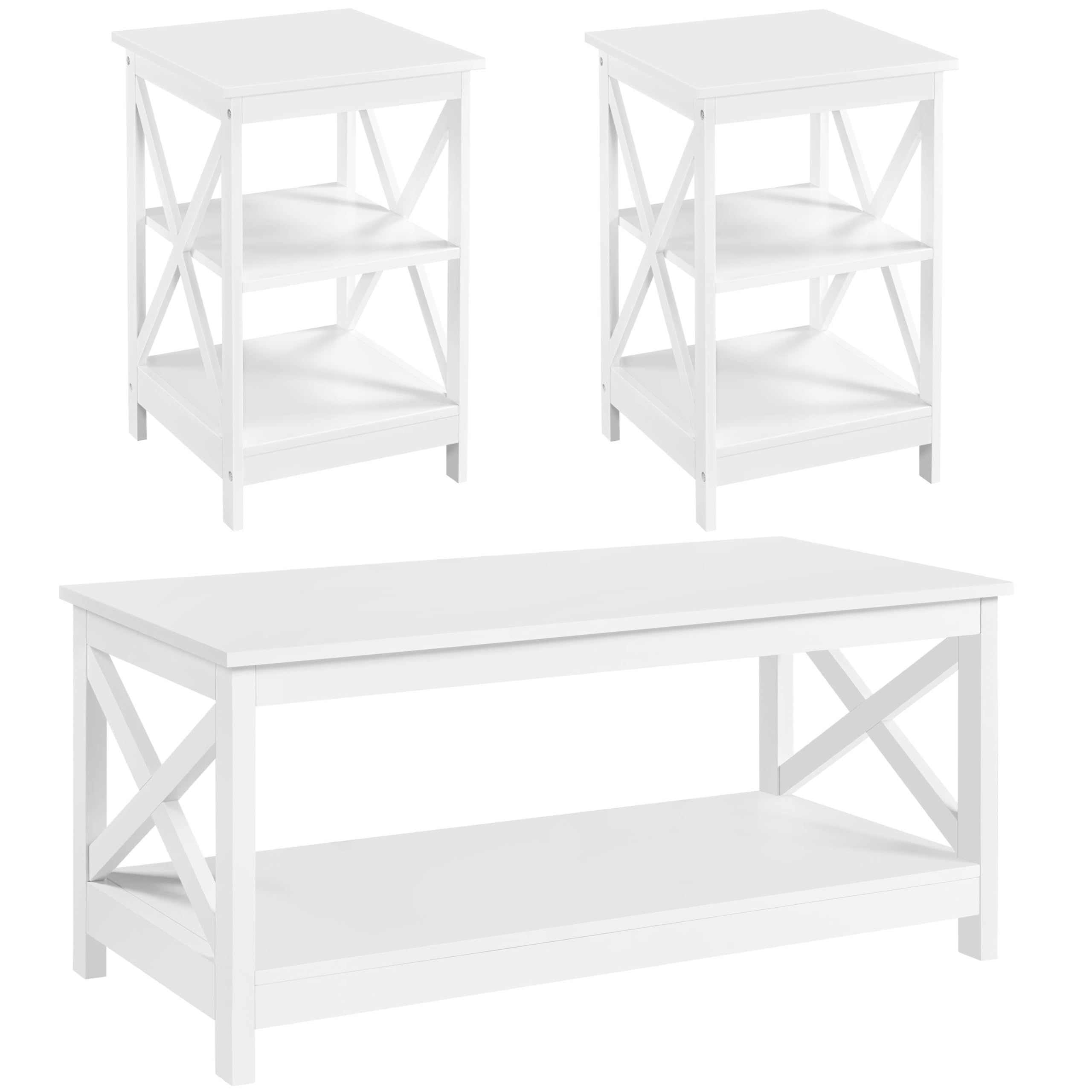 Yaheetech 3 Piece Living Room Table Set