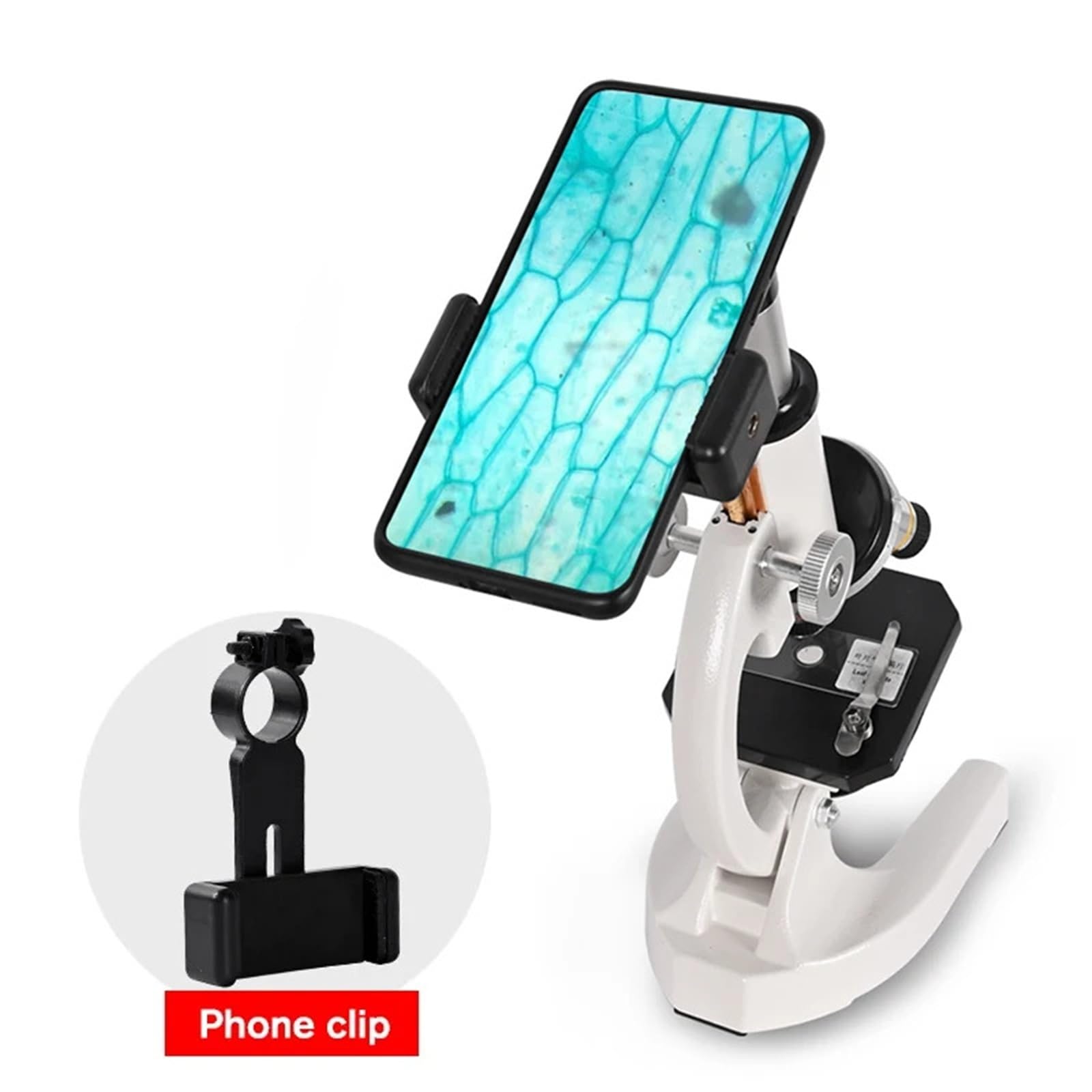 Mikroskop cyfrowy, 40x-2000X Monokularowy Student Edukacja Lab HD Biologiczny zakres LED Światło Telefon Uchwyt Studia Prezent Świąteczny